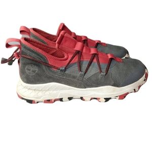 Timberland Brooklyn Super Oxford Shoes Leather~Fabric Grey Red Size 11.5